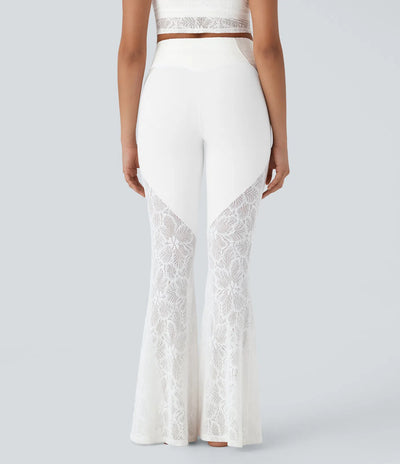 Éveil™ | Legging de yoga évasé avec taille haute et détails en dentelle