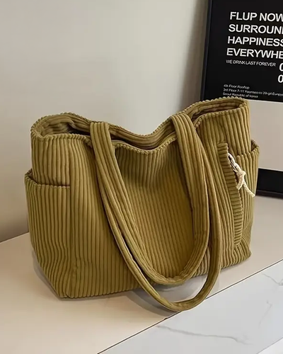 Evy™ | Sac à provisions côtelé avec détail en cordon