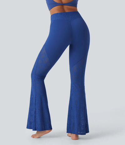 Éveil™ | Legging de yoga évasé avec taille haute et détails en dentelle