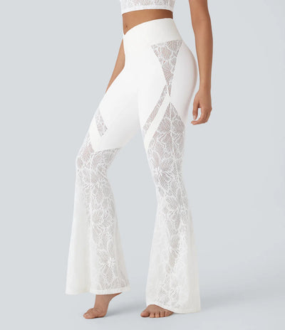 Éveil™ | Legging de yoga évasé avec taille haute et détails en dentelle